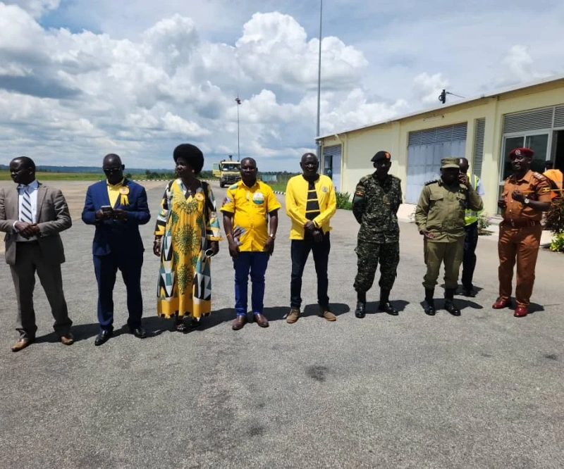 Warm Welcome for Prime Minister as Hon. Atima Jackson Leads High-Profile Reception at Arua Airfield