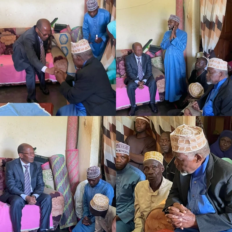 Minister Dr. J.C. Muyingo Visits Unwell Greater Luweero District Khadi Sheikh Badiru Kiza, Commends His Dedicated Service to the Muslim Community