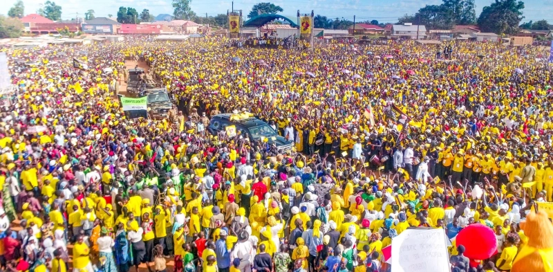 Museveni Hails Koboko’s Progress, Showcases NRM Strength in Massive Rally